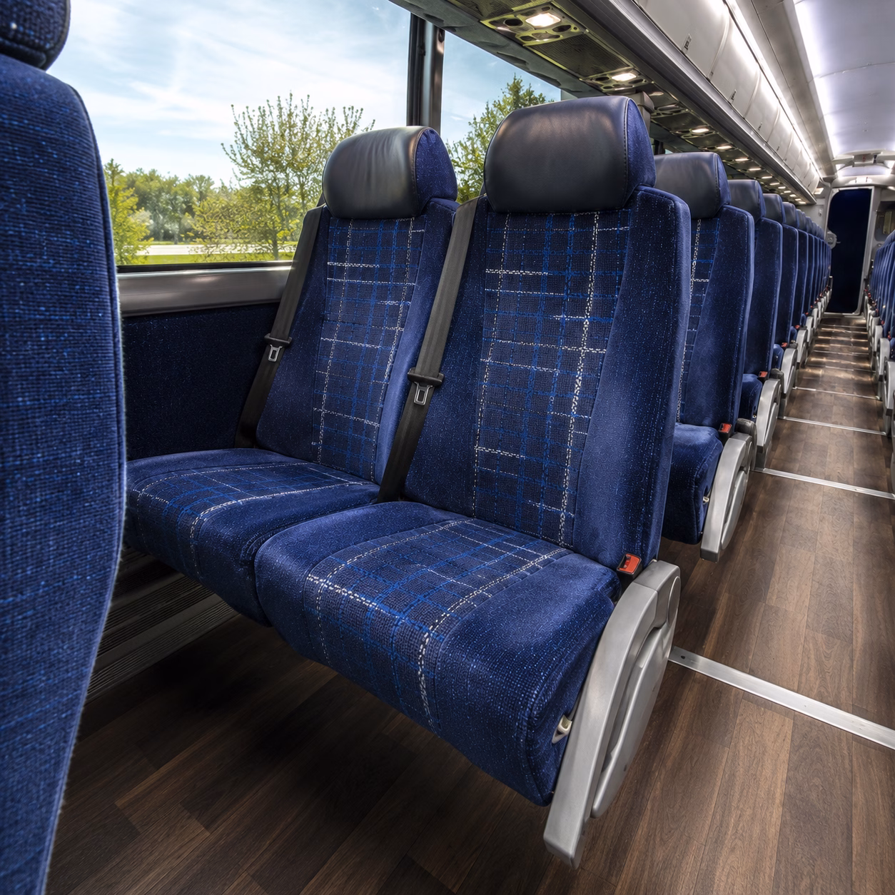los angeles charter bus services interior